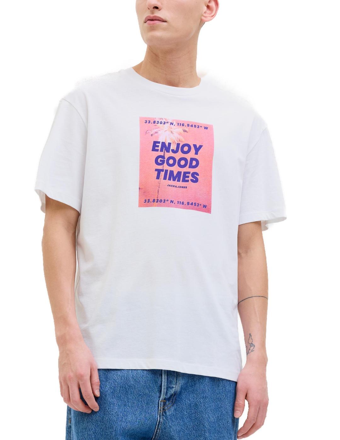 Camiseta Jack&Jones Porto blanco manga corta para hombre