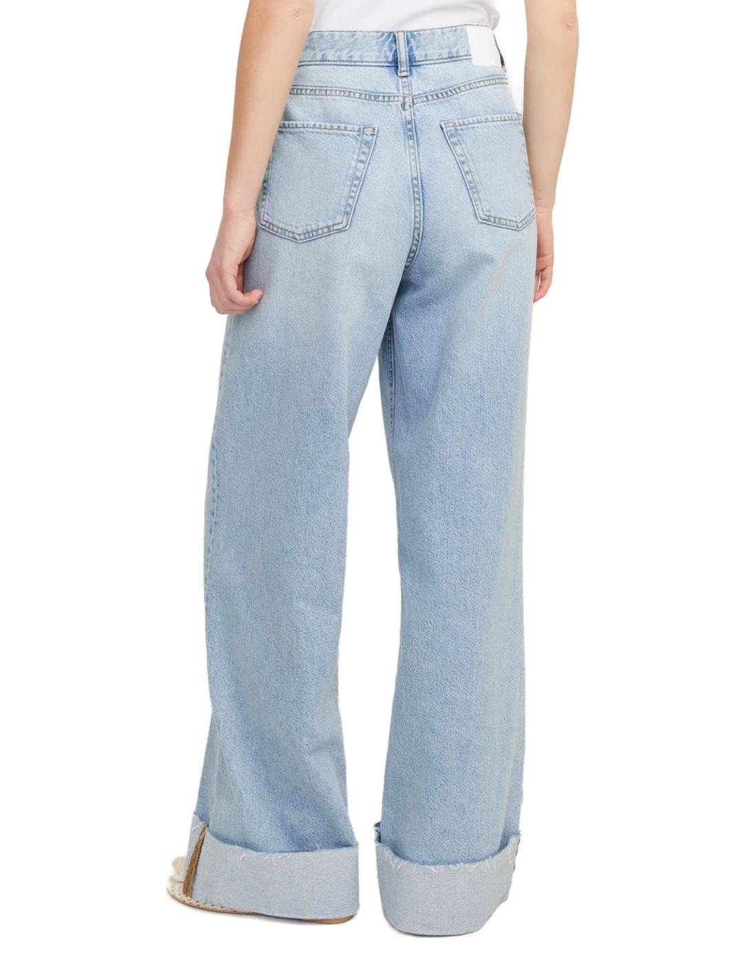 Pantalón vaquero JJXX Tokyo azul claro wide para mujer