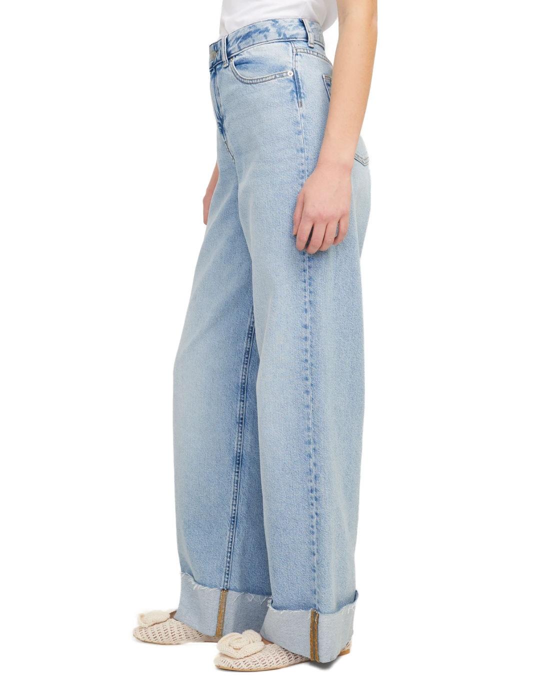 Pantalón vaquero JJXX Tokyo azul claro wide para mujer