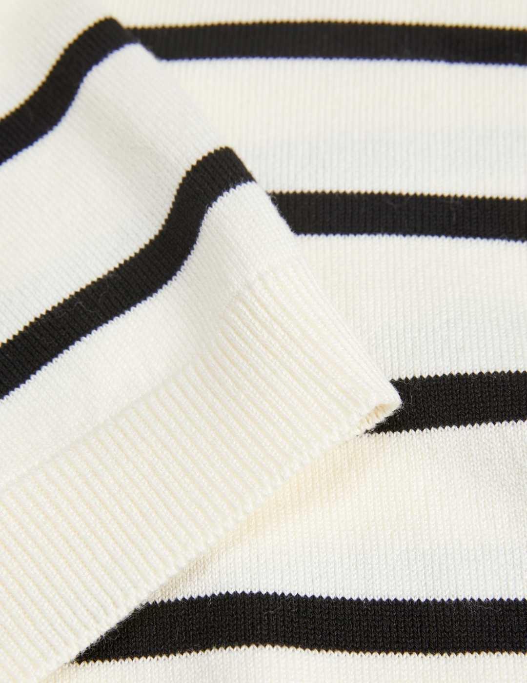 Polo JJXX Layla blanco raya negra manga corta para mujer