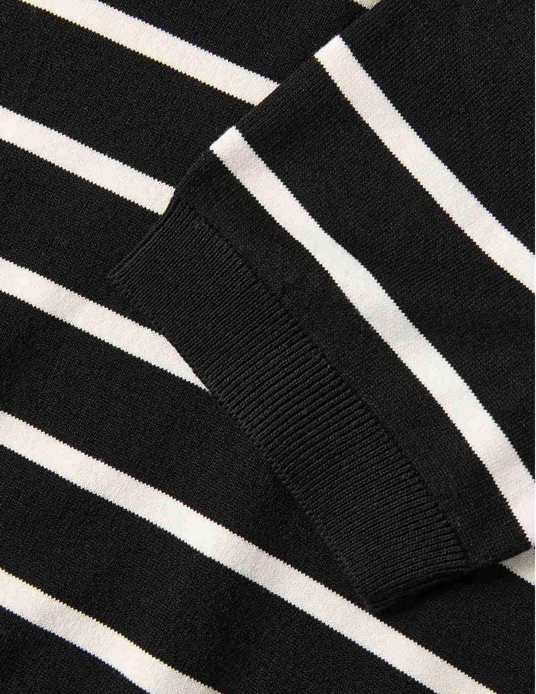 Polo JJXX Layla negro raya blanca manga corta para mujer