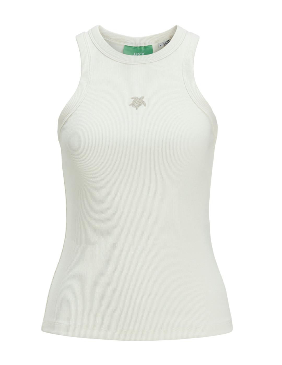 Camiseta básica JJXX Forest blanco tirantes para mujer