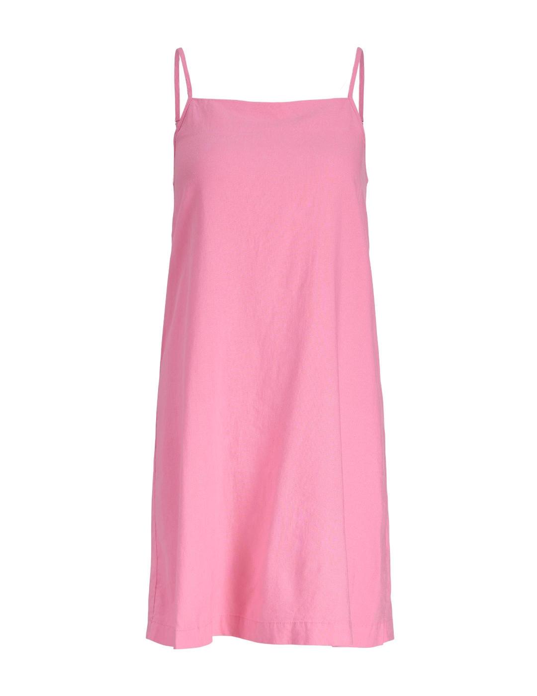 Vestido corto JJXX Breeze rosa chicle con tirantes de mujer