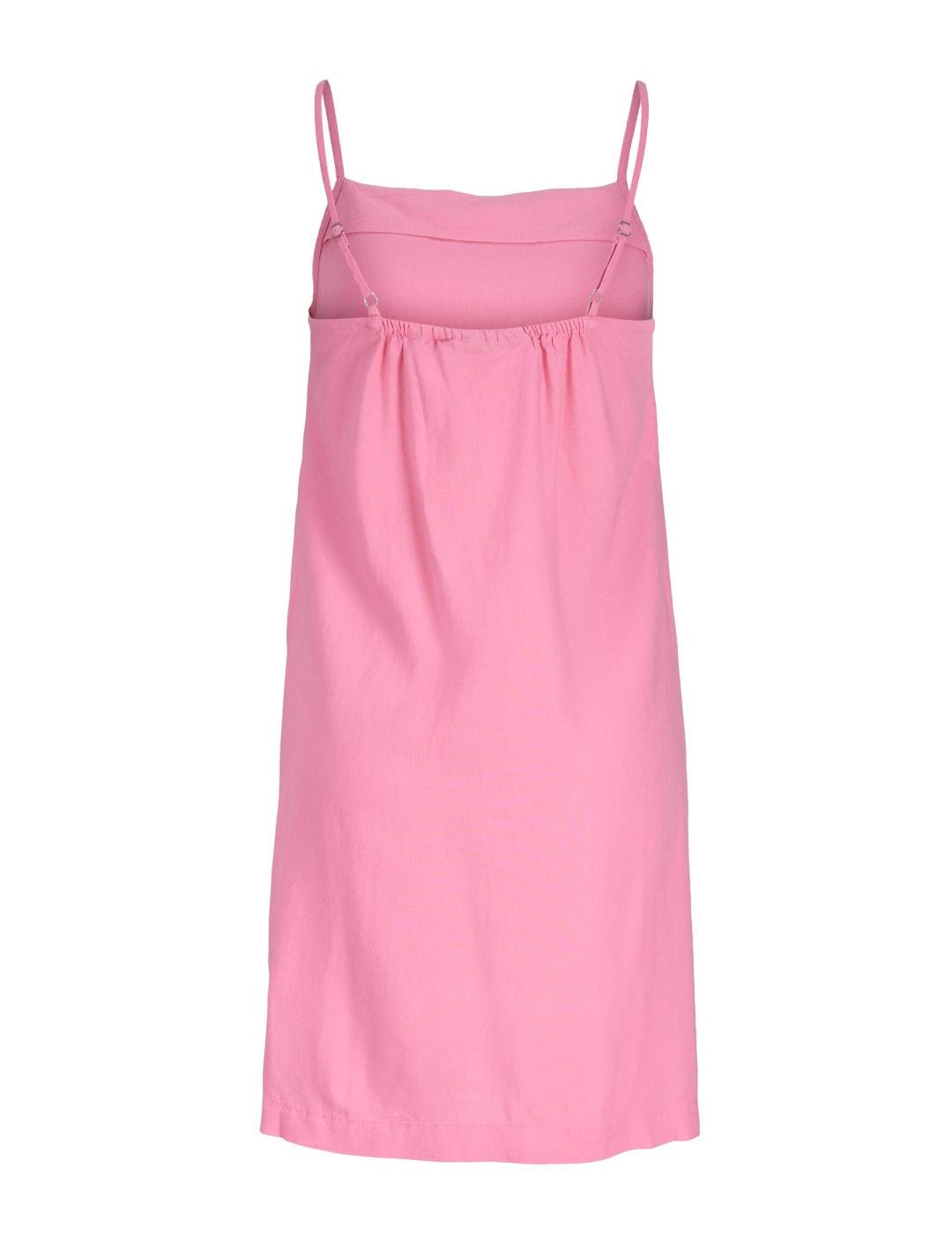 Vestido corto JJXX Breeze rosa chicle con tirantes de mujer
