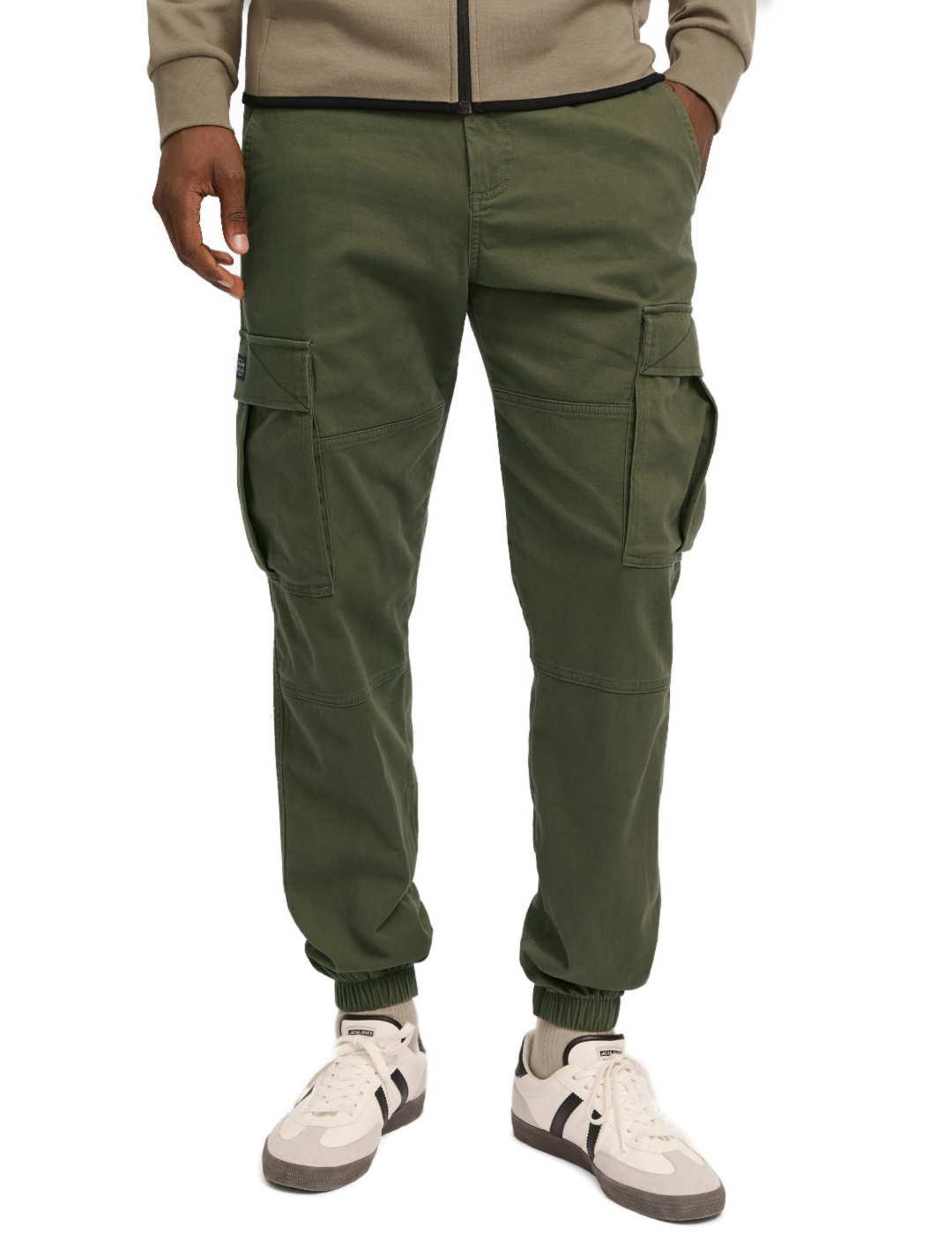 Pantalón Jack&Jones Kane cargo verde con puño para hombre