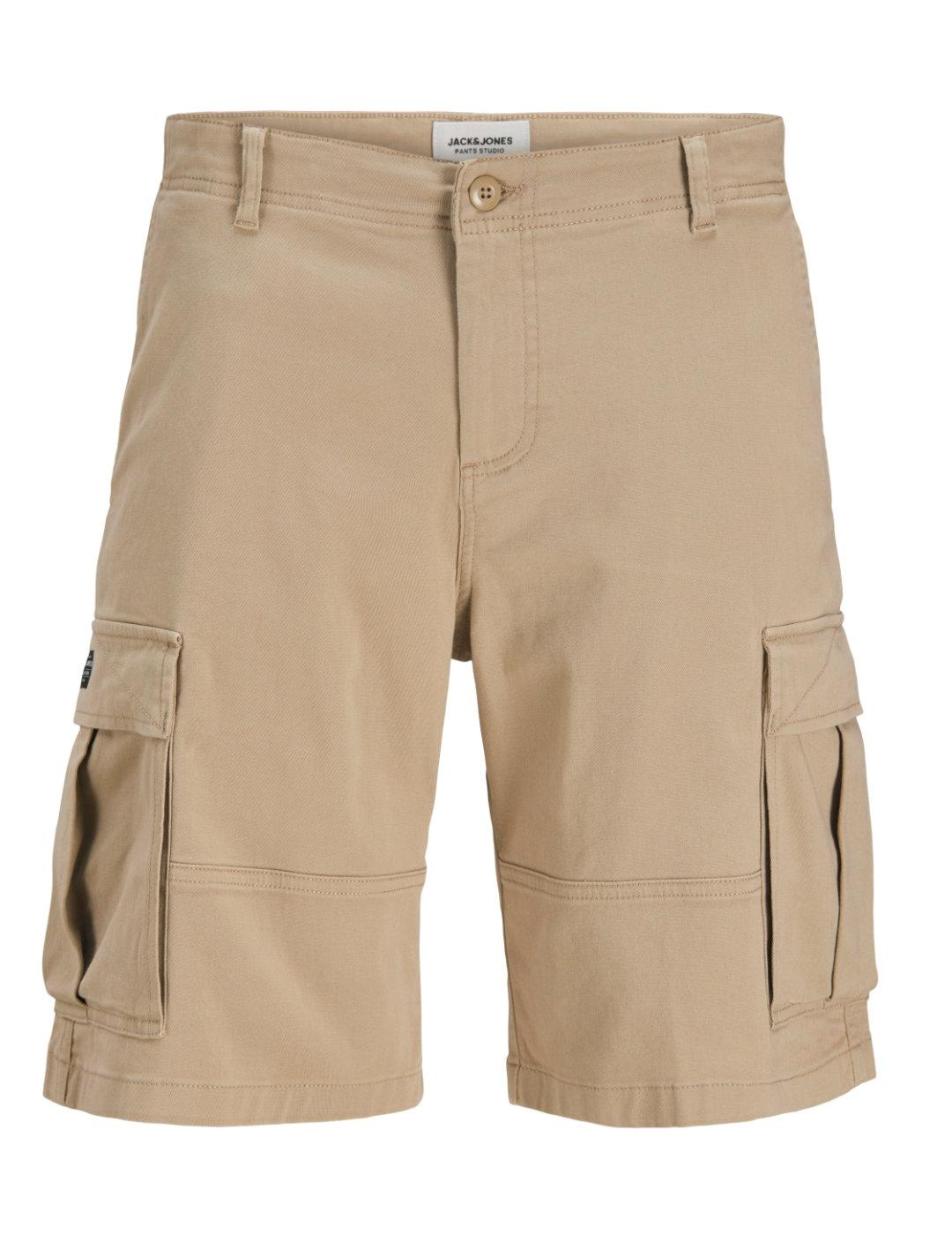 Bermuda Jack&Jones Cole cargo beige regular para hombre