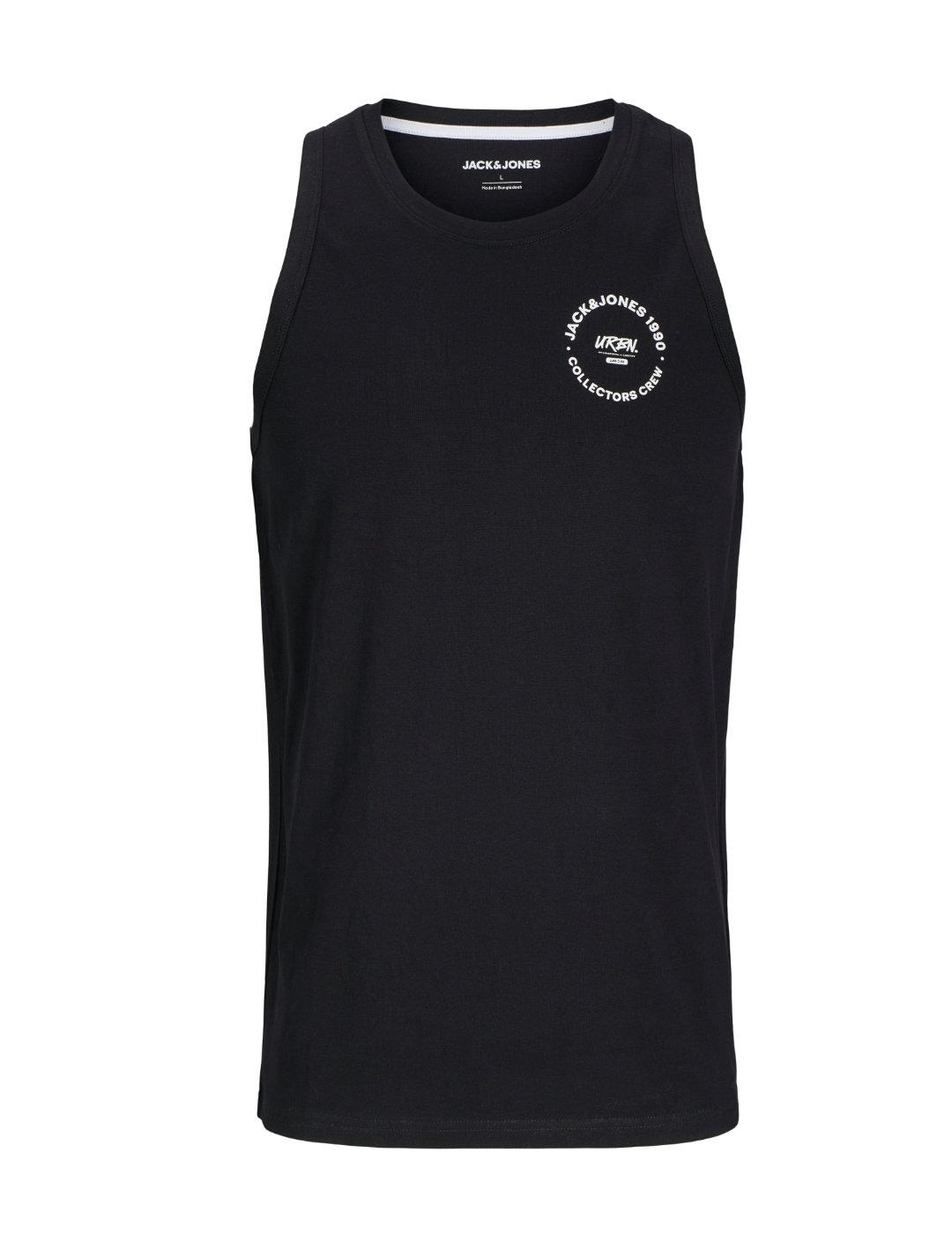 Camiseta Jack&Jones Mon tirante negra regular para hombre