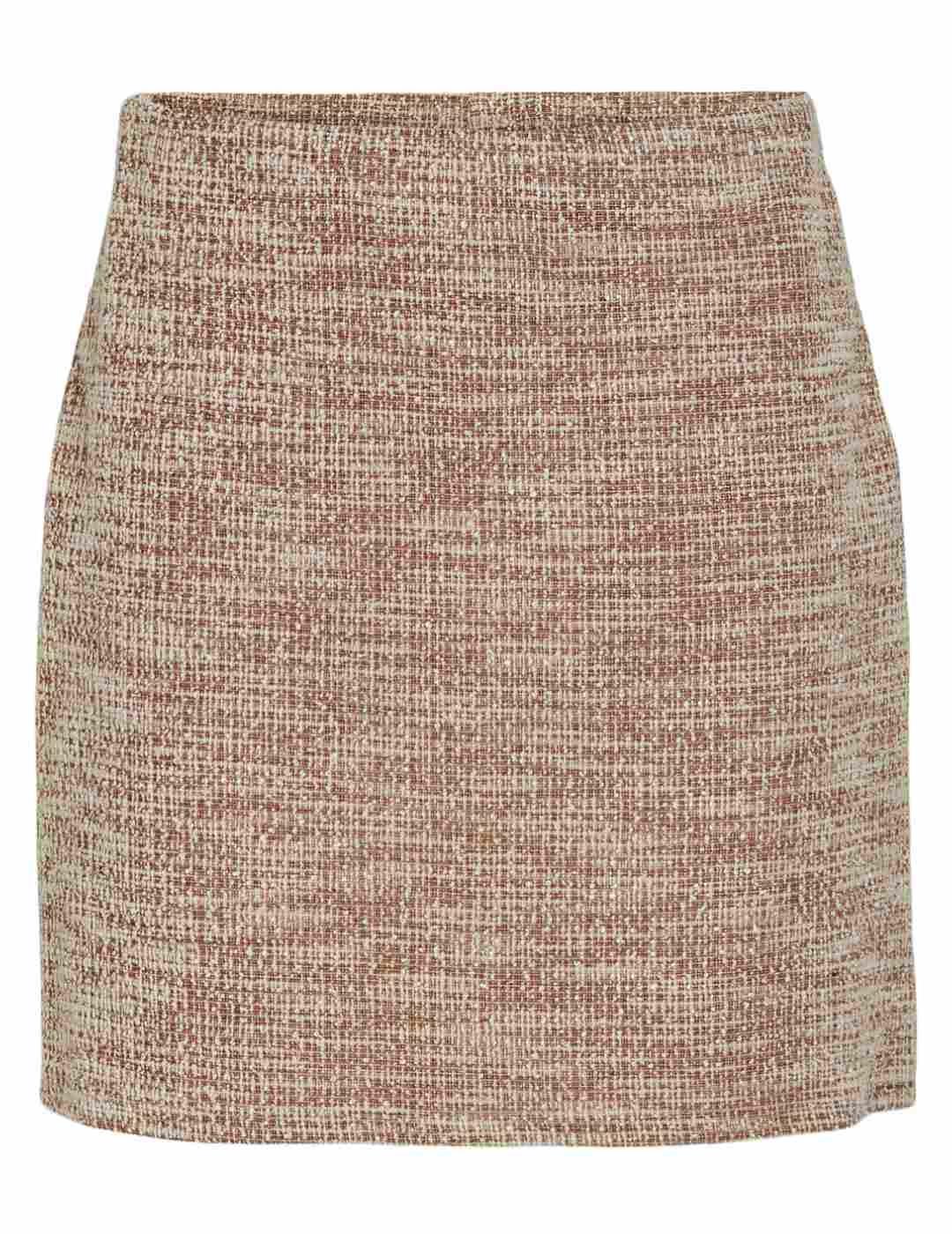 Falda mini Vila Amera roja y beige para mujer