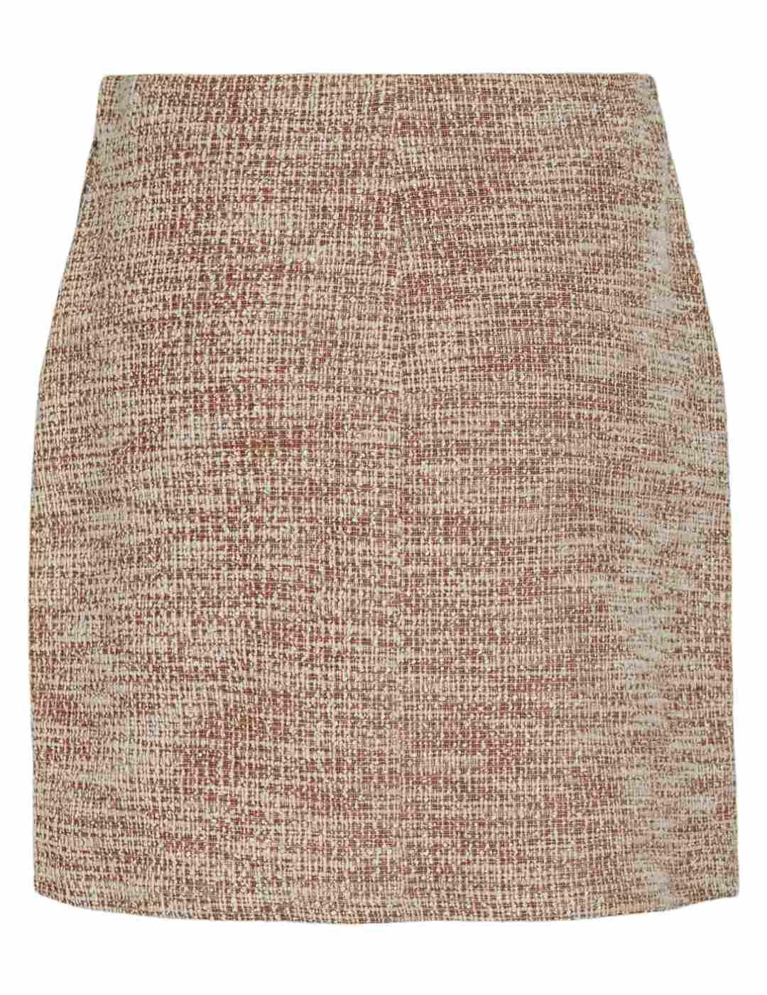 Falda mini Vila Amera roja y beige para mujer