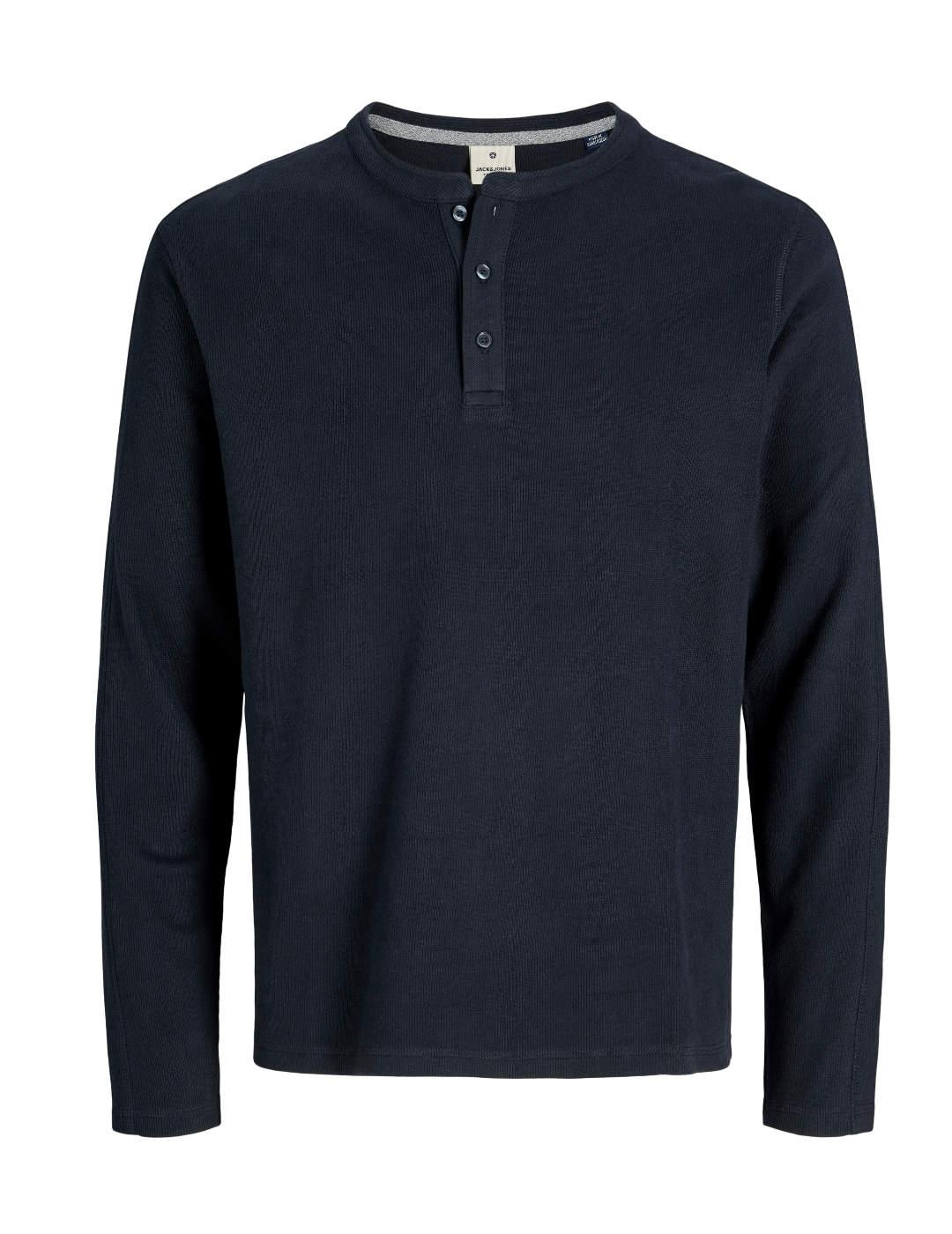 Camiseta Jack&Jones Blutyrell marino manga larga para hombre
