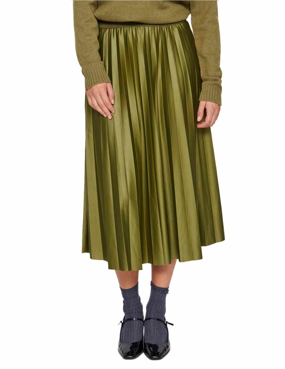 Falda midi Vila Nitban verde plisada para hombre