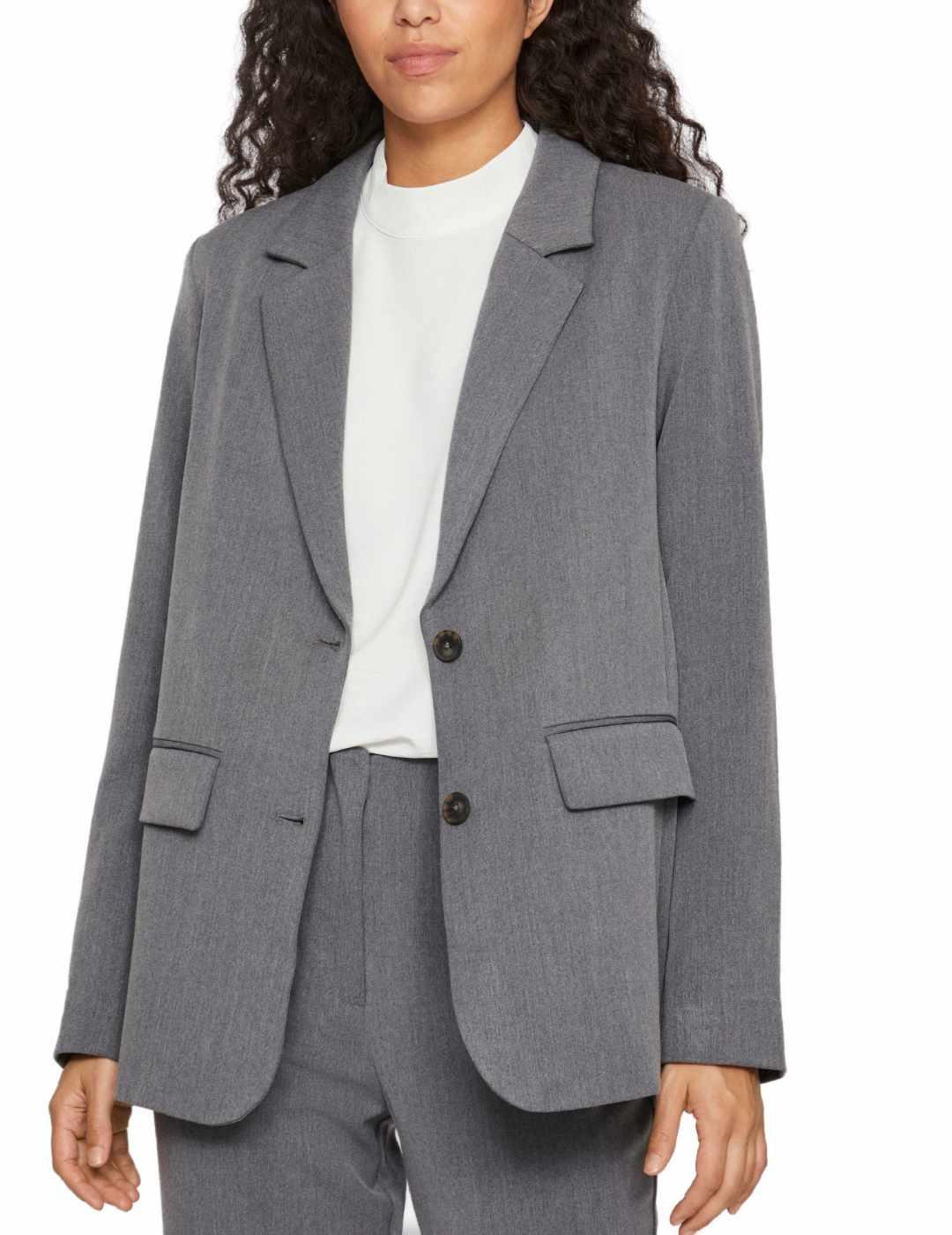 Chaqueta blazer Vila Arone gris oscuro loose fit para mujer