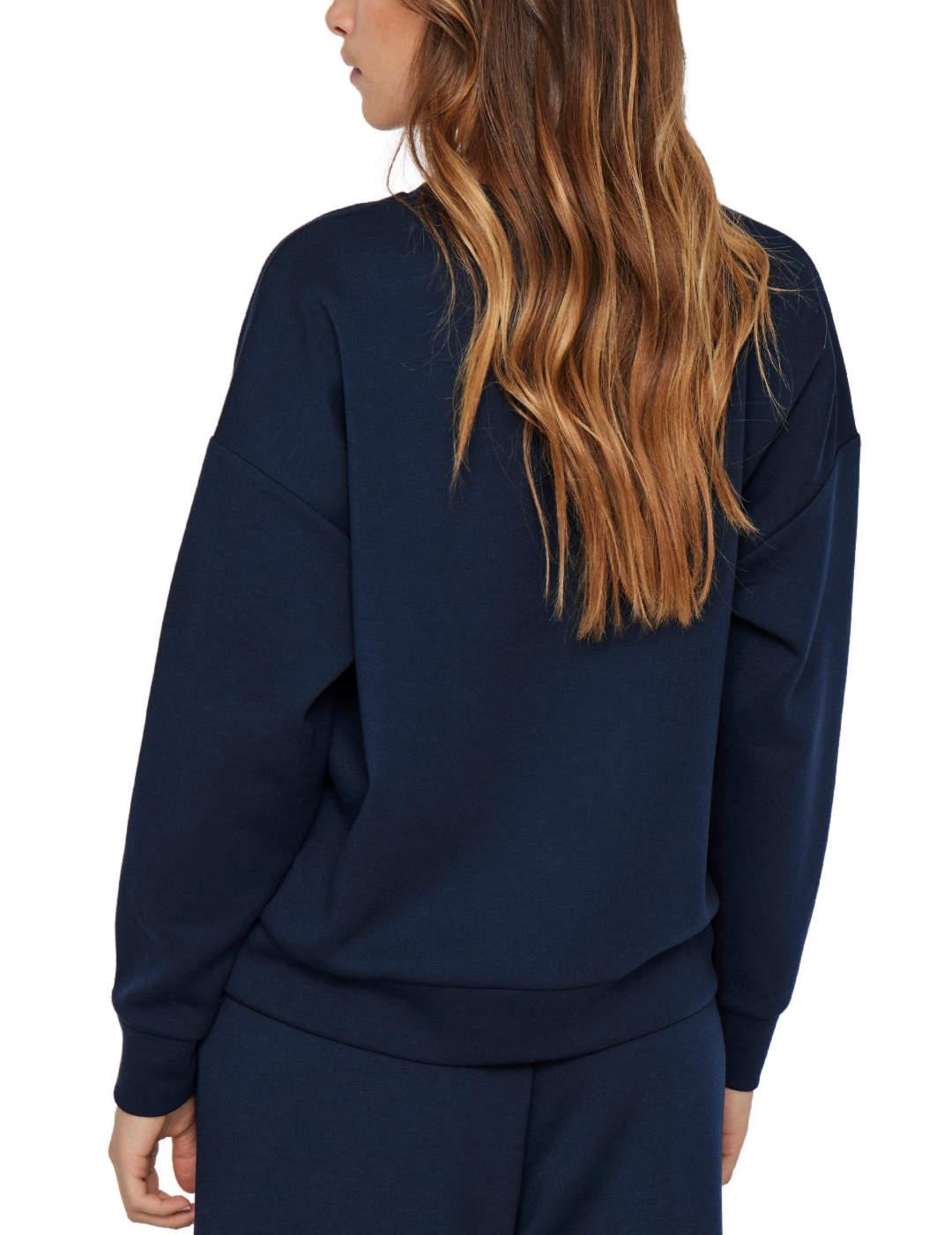 Sudadera Vila Siffi marino manga larga sin capucha de mujer