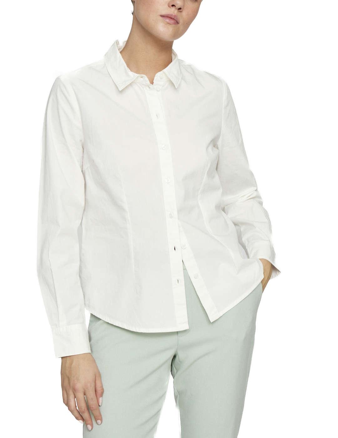 Camisa básica Vila Alma blanca slim para mujer