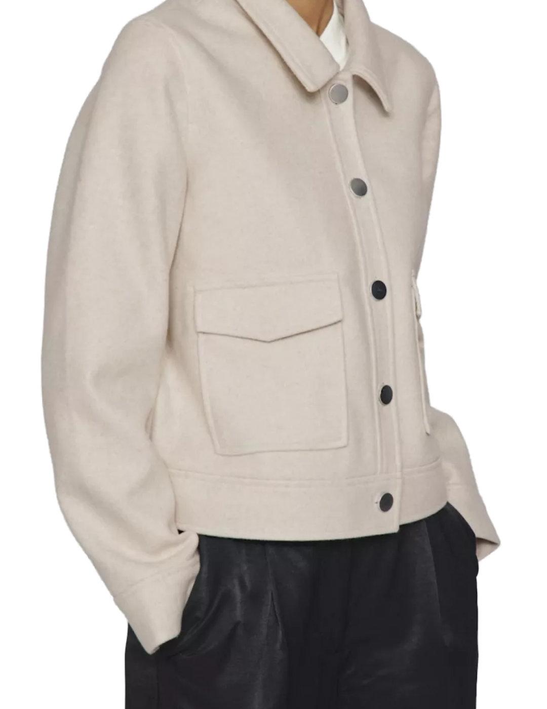 Chaqueta Vila Jumpy beige sin capucha con botones para mujer