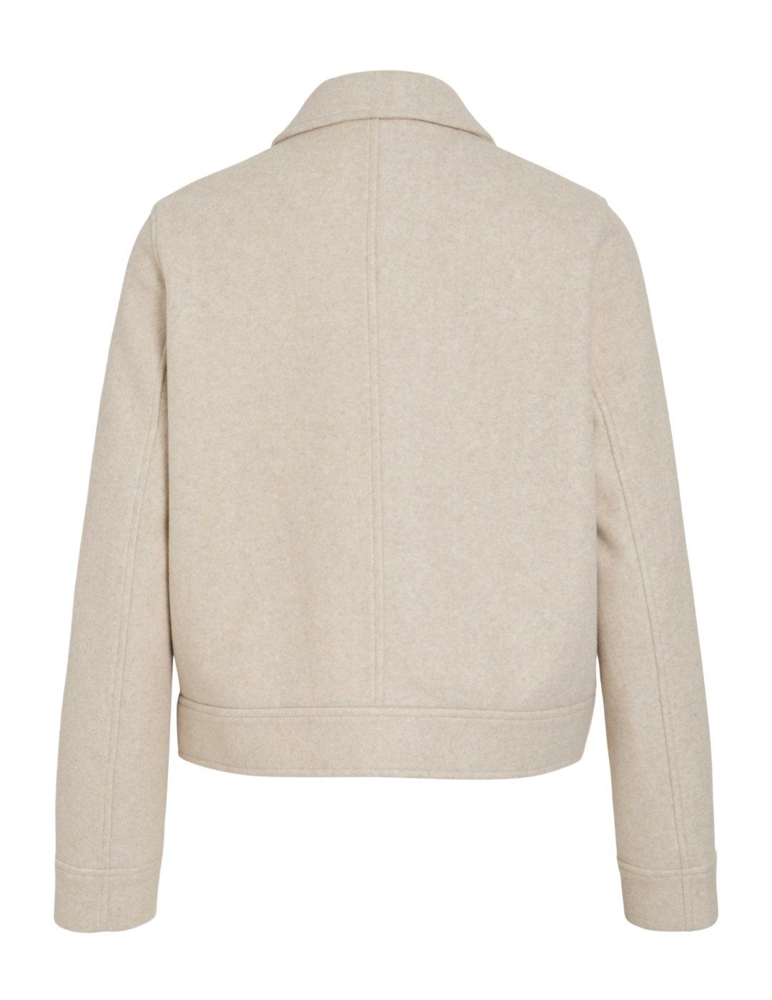 Chaqueta Vila Jumpy beige sin capucha con botones para mujer
