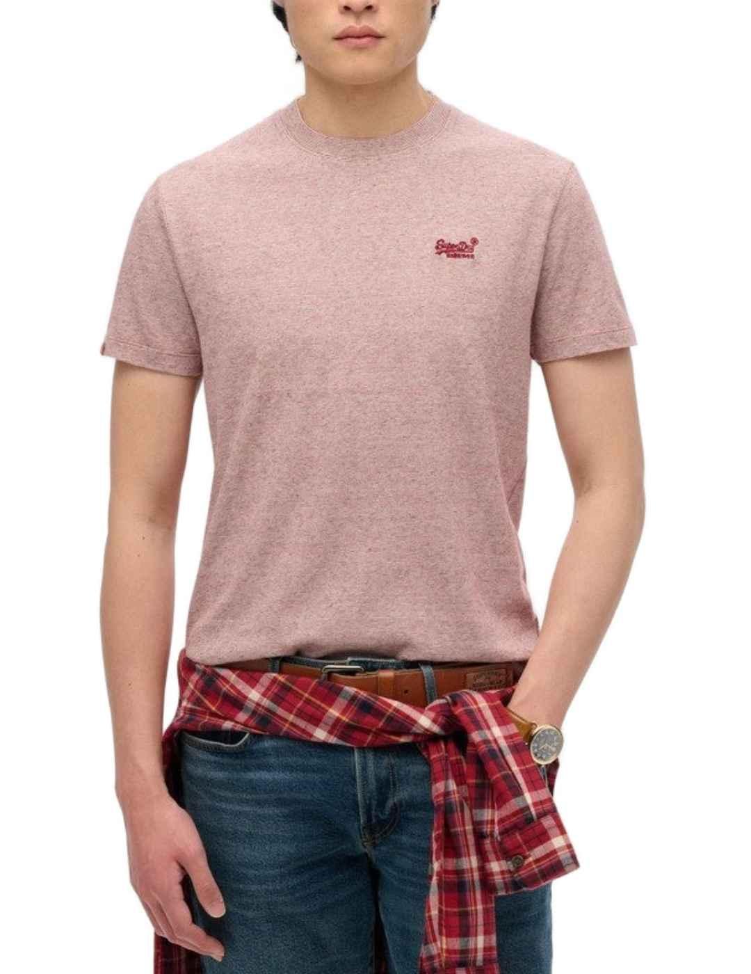 Camiseta Superdry color rojo cereza manga corta de hombre