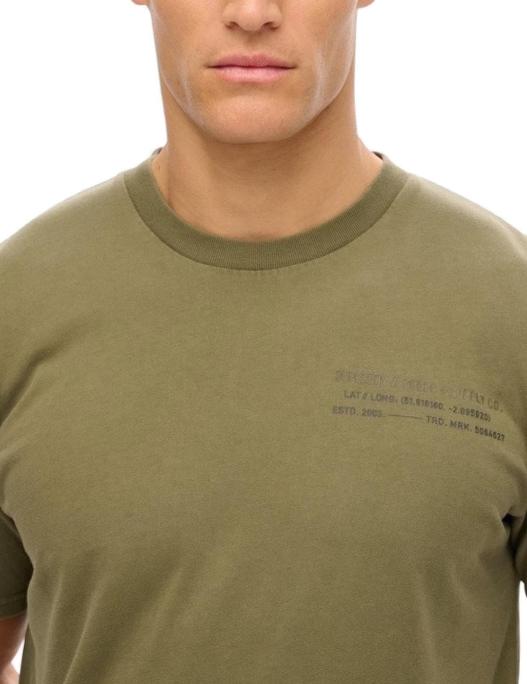 Camiseta Superdry gráfica verde manga corta para hombre