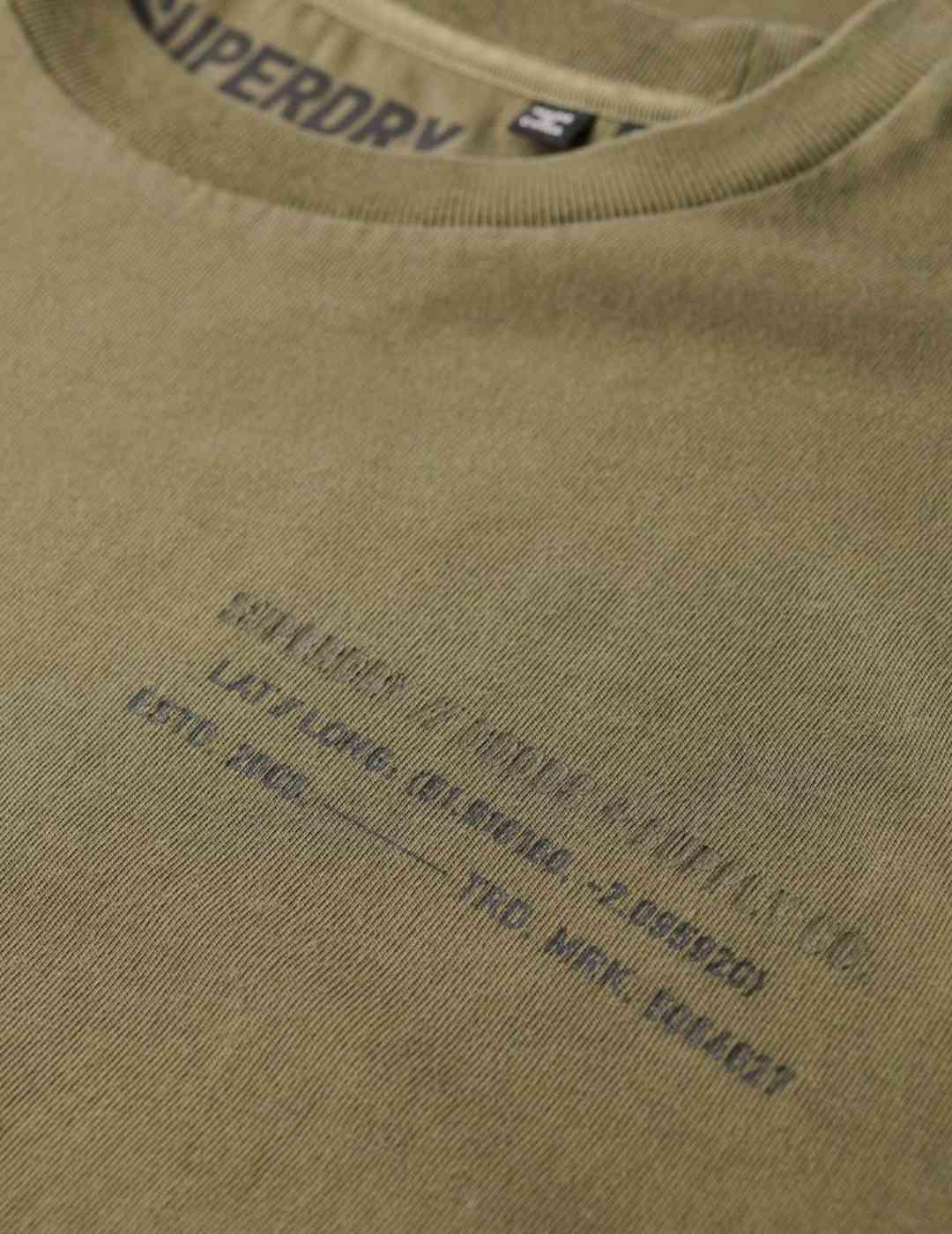 Camiseta Superdry gráfica verde manga corta para hombre