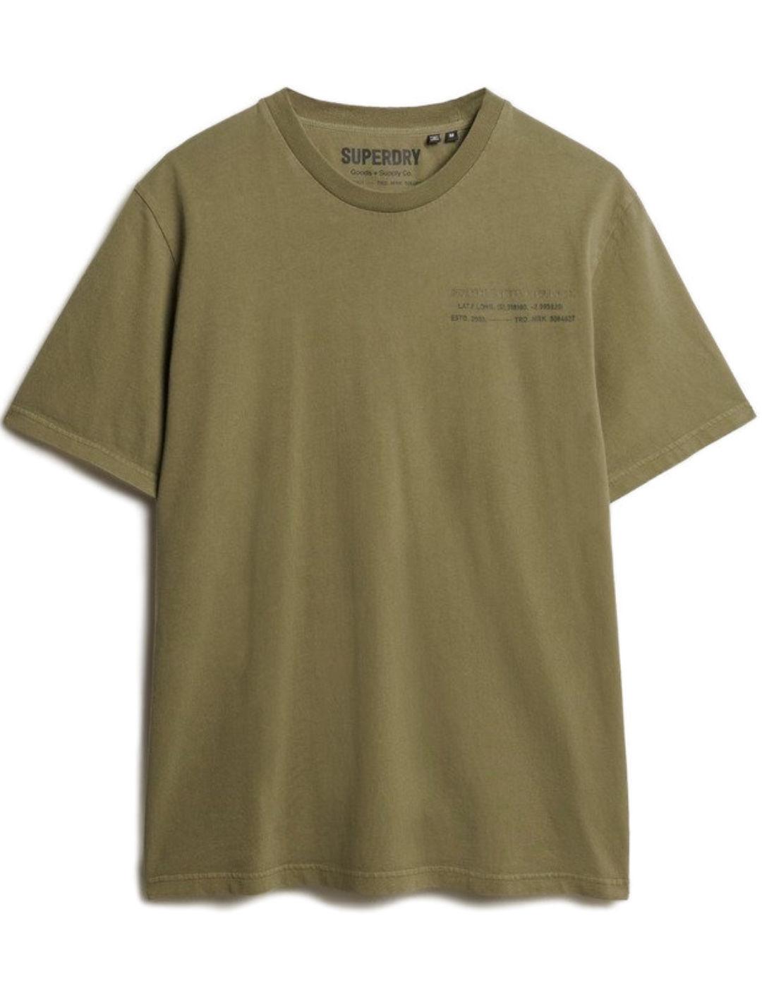 Camiseta Superdry gráfica verde manga corta para hombre