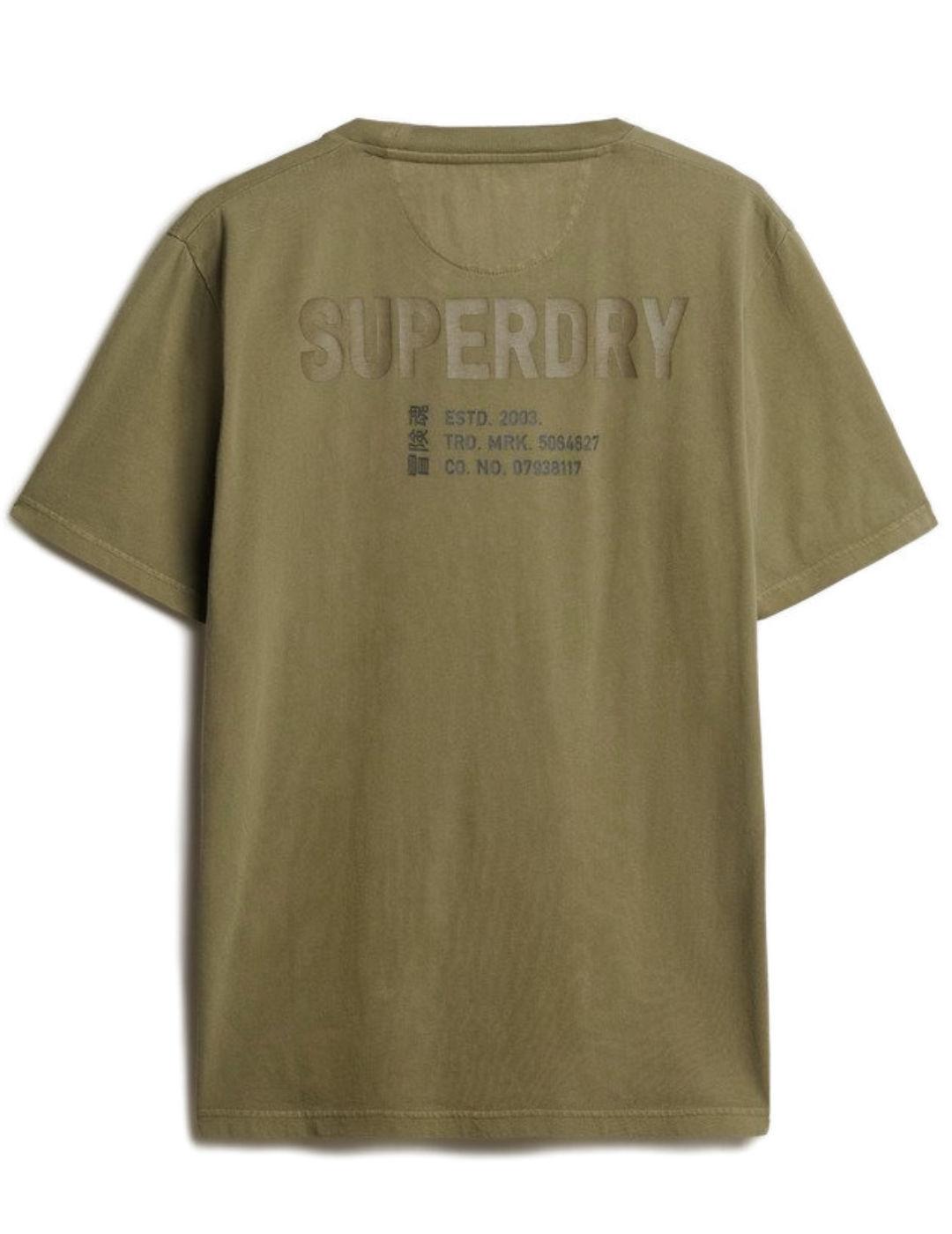Camiseta Superdry gráfica verde manga corta para hombre