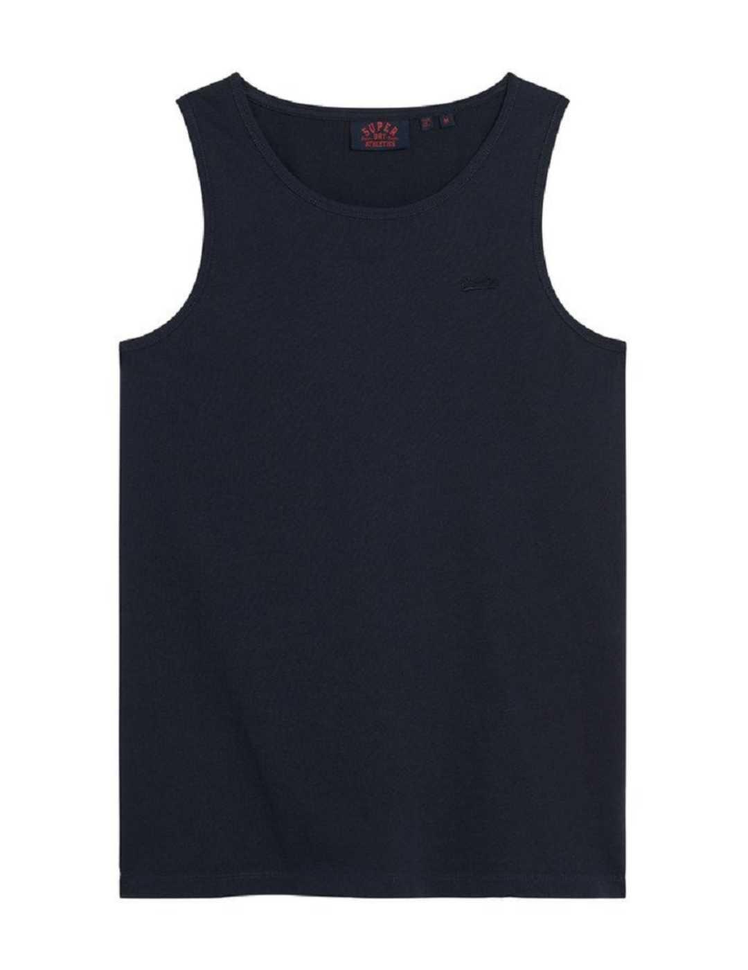Camiseta básica Superdry sin mangas azul marino para hombre