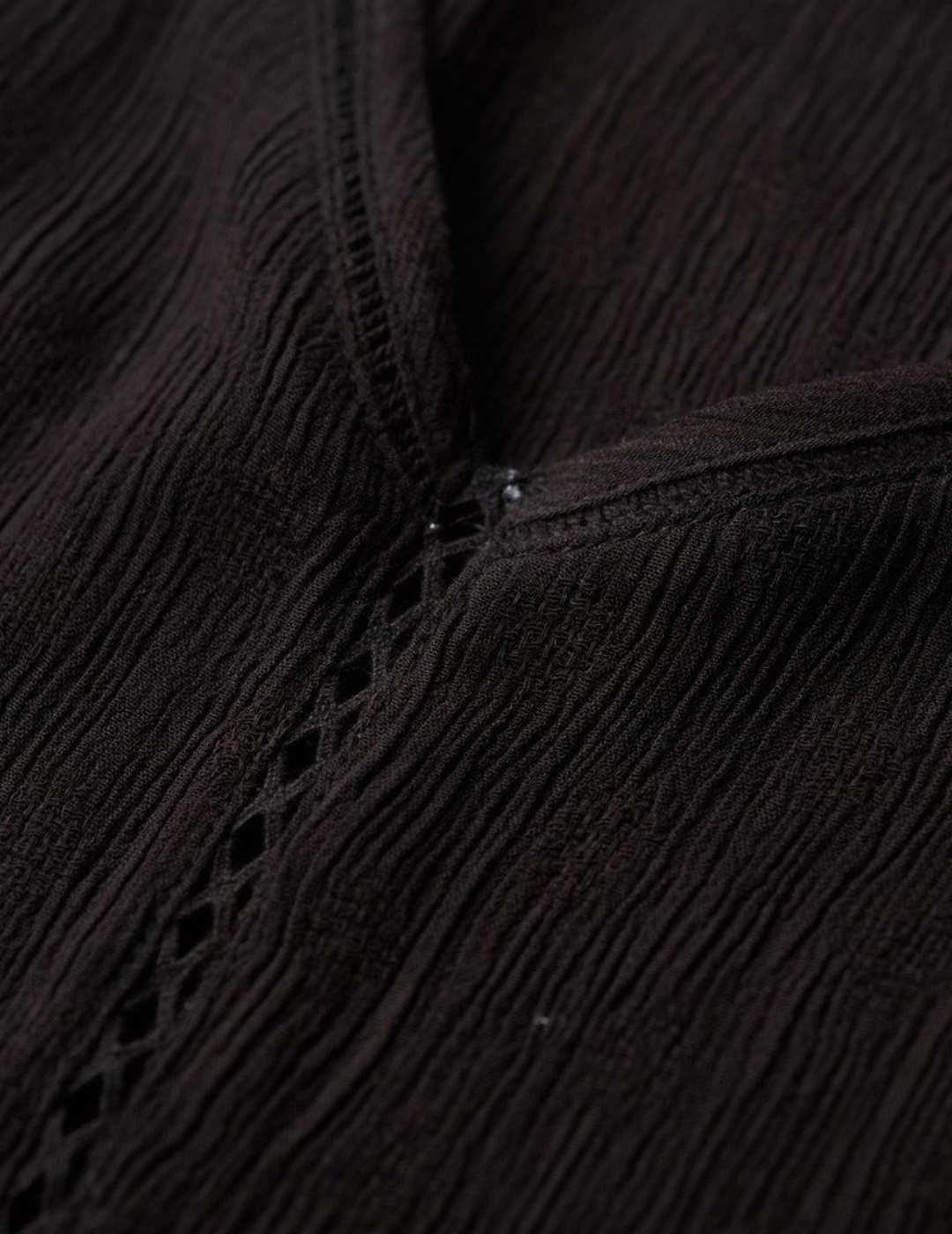 Top Superdry de tirantes negro troquelado para mujer