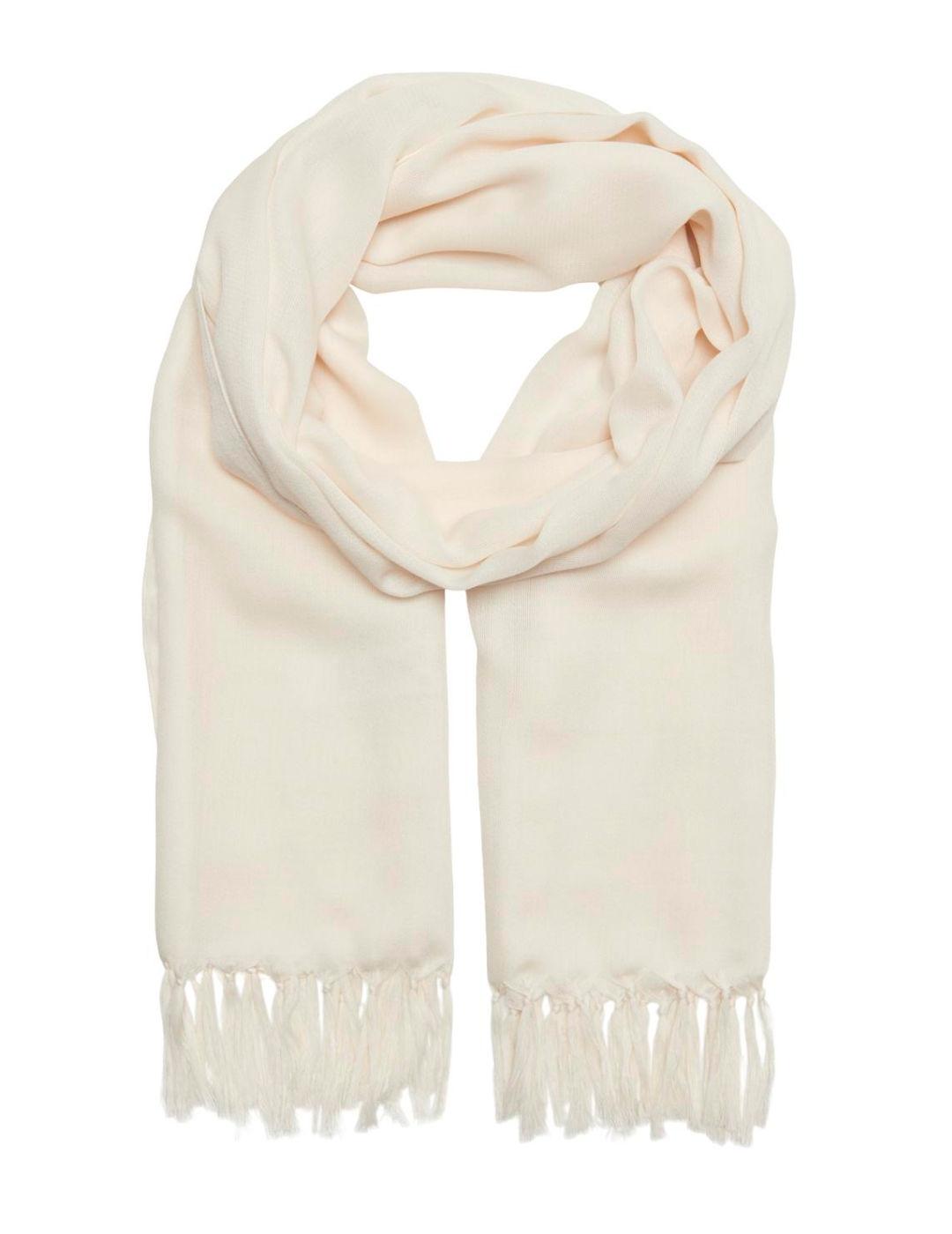 Bufanda Only Kyrah beige de punto fino para mujer
