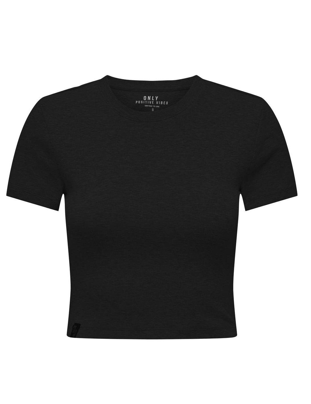 Top cropped Only Betty negro manga corta para mujer