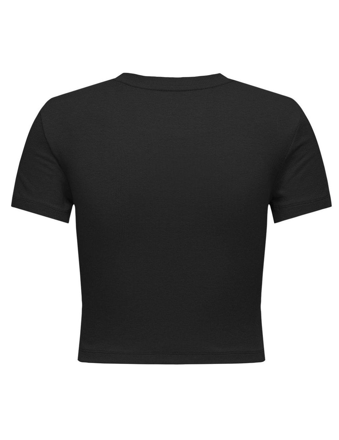 Top cropped Only Betty negro manga corta para mujer