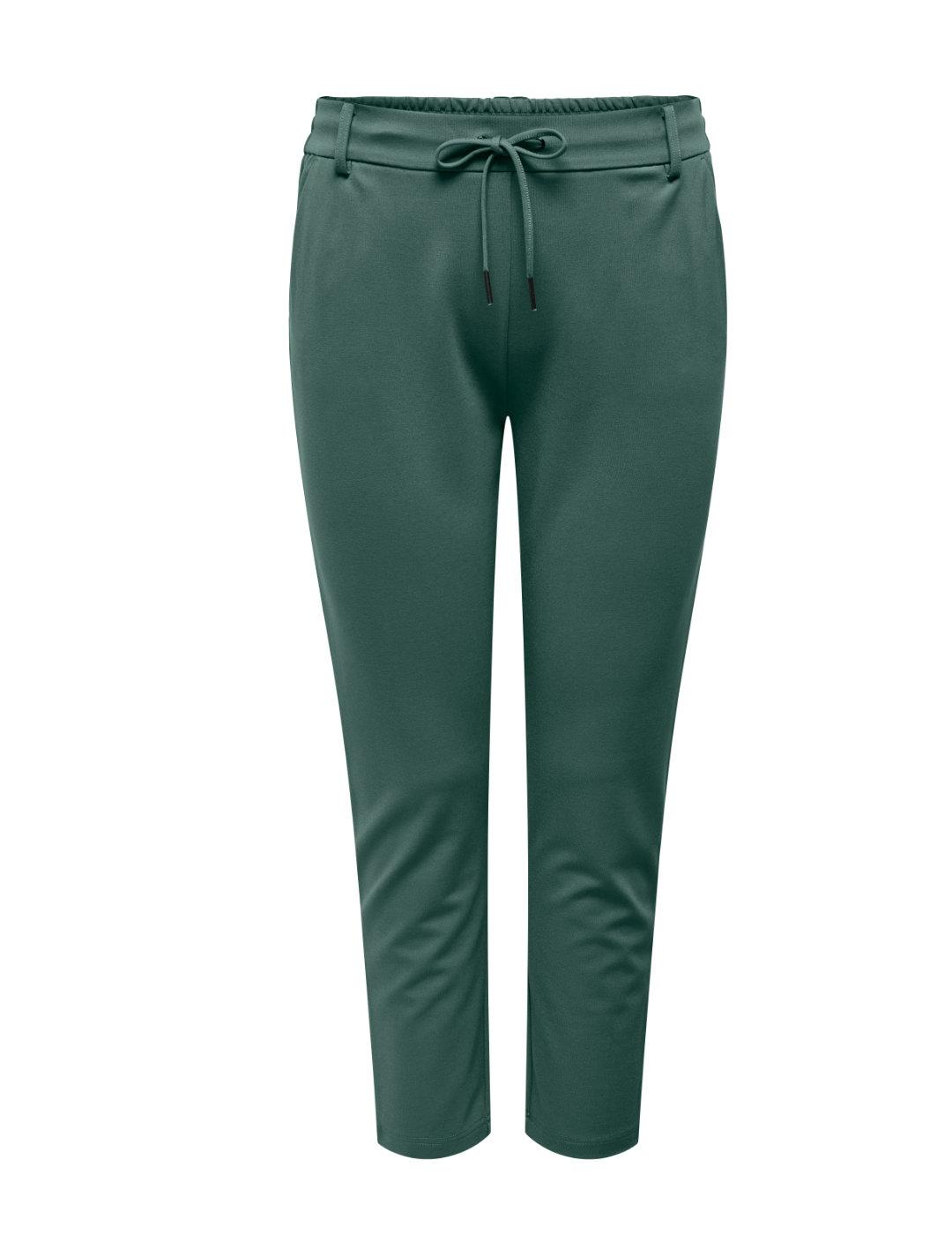 Pantalón Only Carmakoma Goldtrash verde de tela para mujer