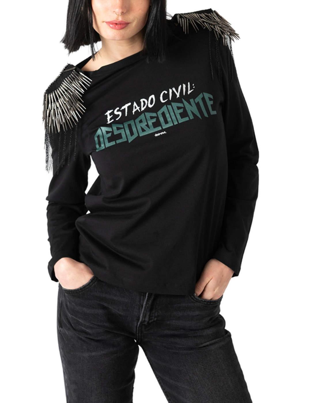 Camiseta Animosa Estado Civil desobediente manga larga mujer