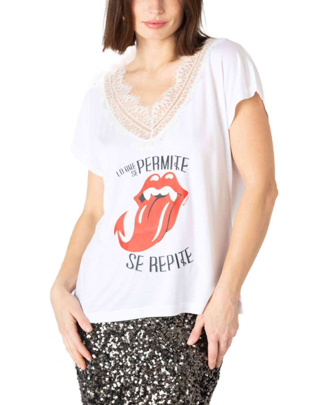 Camiseta Animosa Lo que se permite blanca manga corta mujer