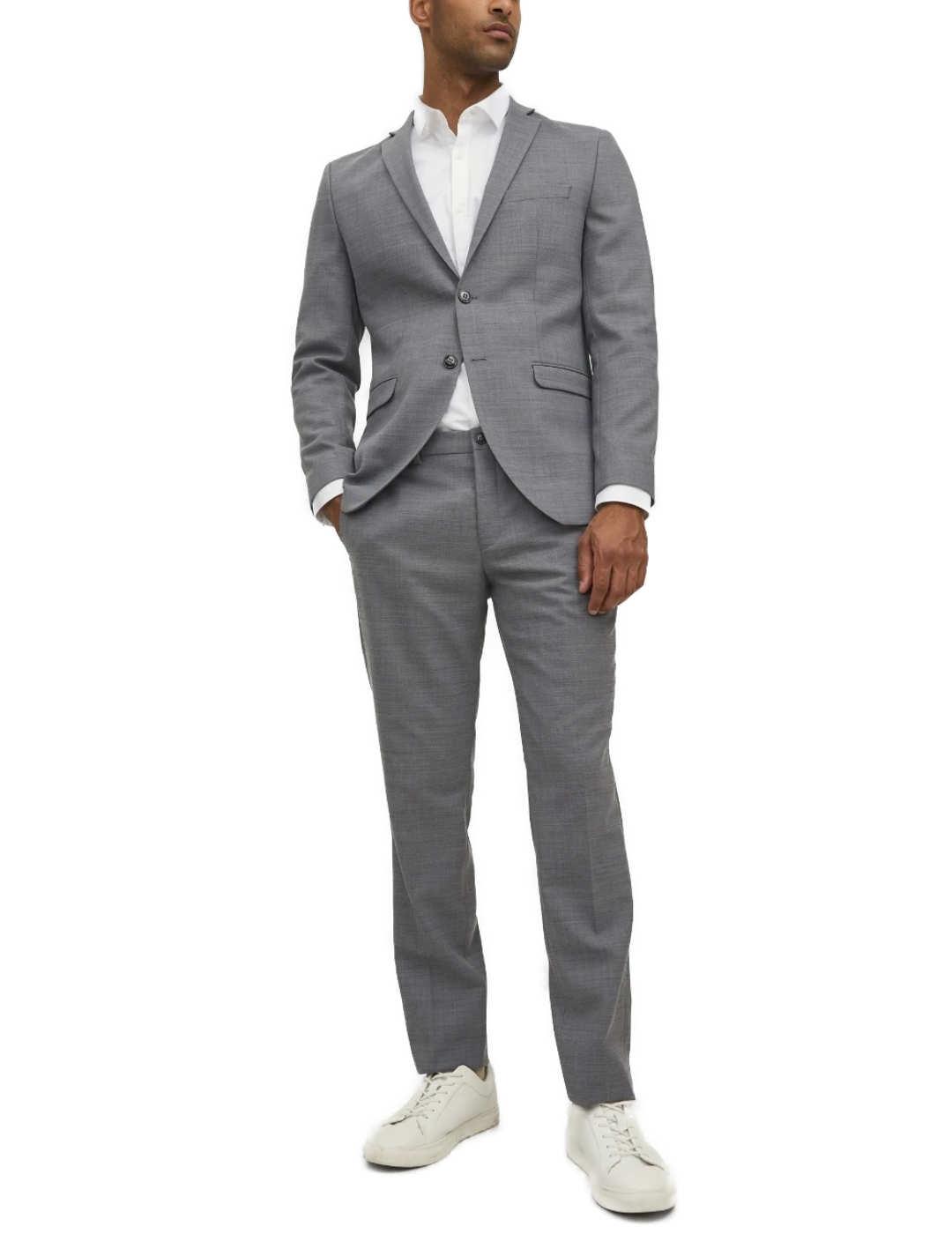 Traje Jack&Jones Solaris gris claro jaspeado Slim de hombre
