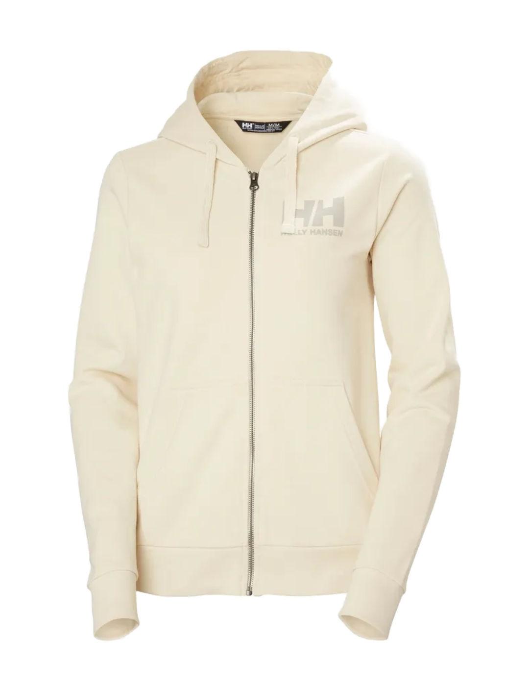 Sudadera Helly Hansen Logo beige cremallera para mujer