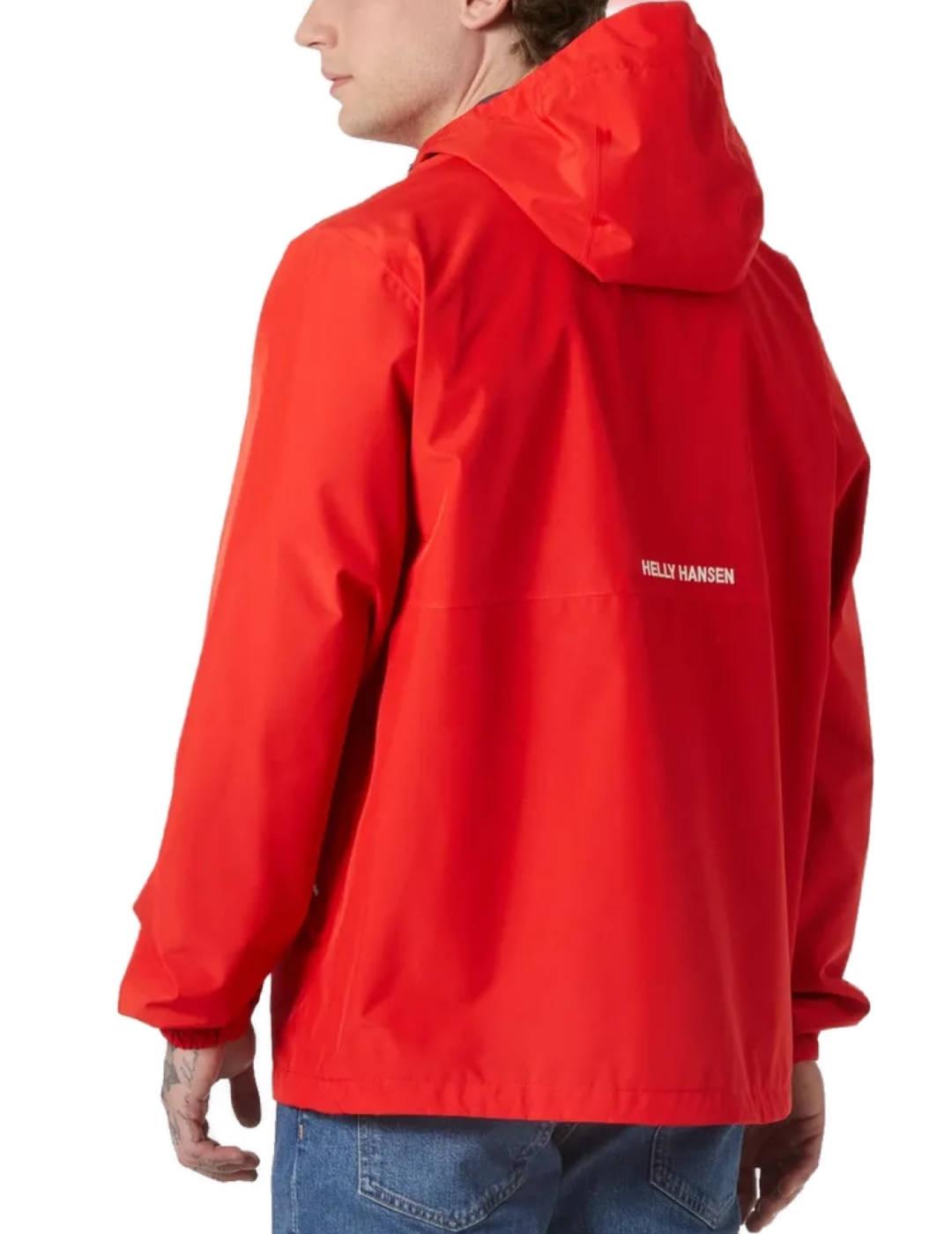 Chaqueta Helly Hansen Sandoy Rain rojo impermeable hombre