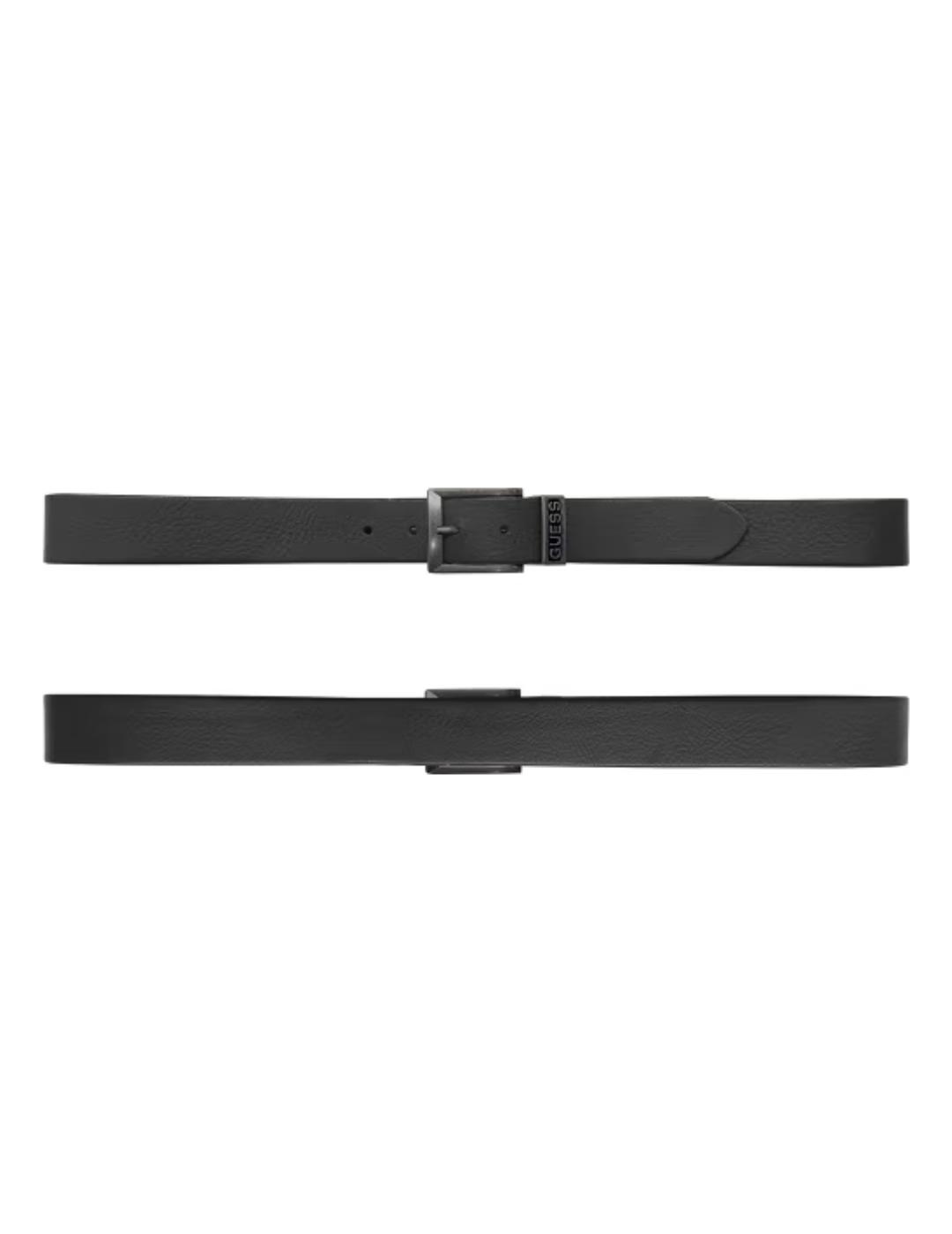 Cinturón fino Guess Marine negro de piel para hombre