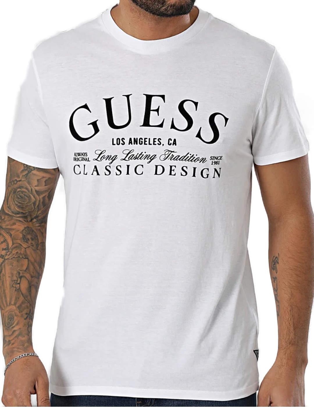 Camiseta Guess Classic blanco manga corta para hombre