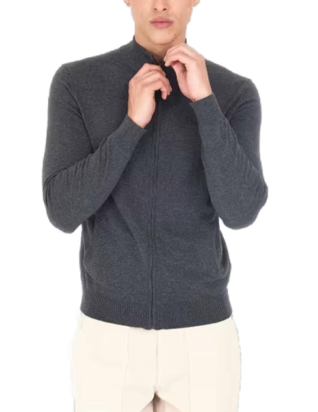 Sudadera Guess Farley gris oscuro cremallera para hombre