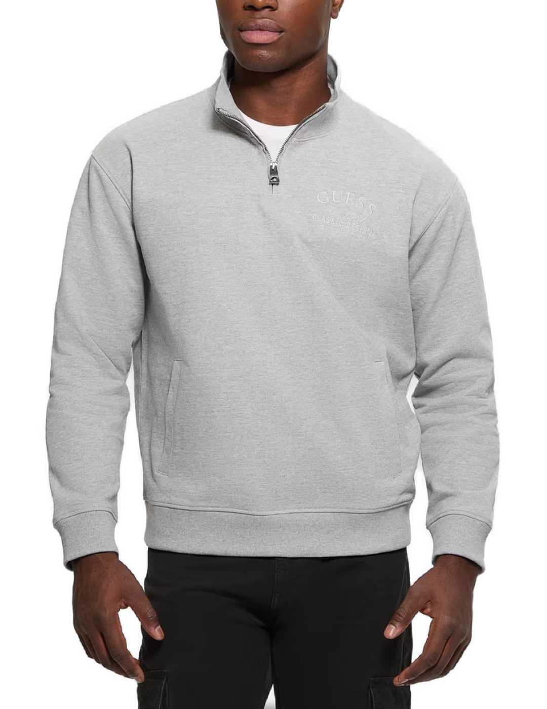 Sudadera Guess Tyler gris claro sin capucha para hombre