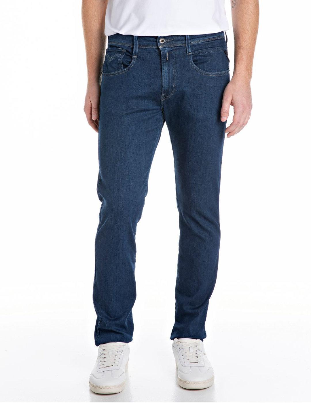 Pantalón vaquero Replay Ambass Hyperflex azul Slim de hombre