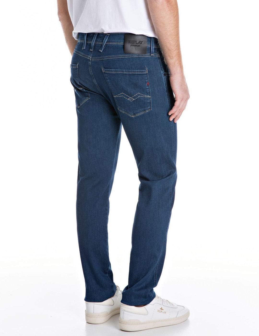 Pantalón vaquero Replay Ambass Hyperflex azul Slim de hombre