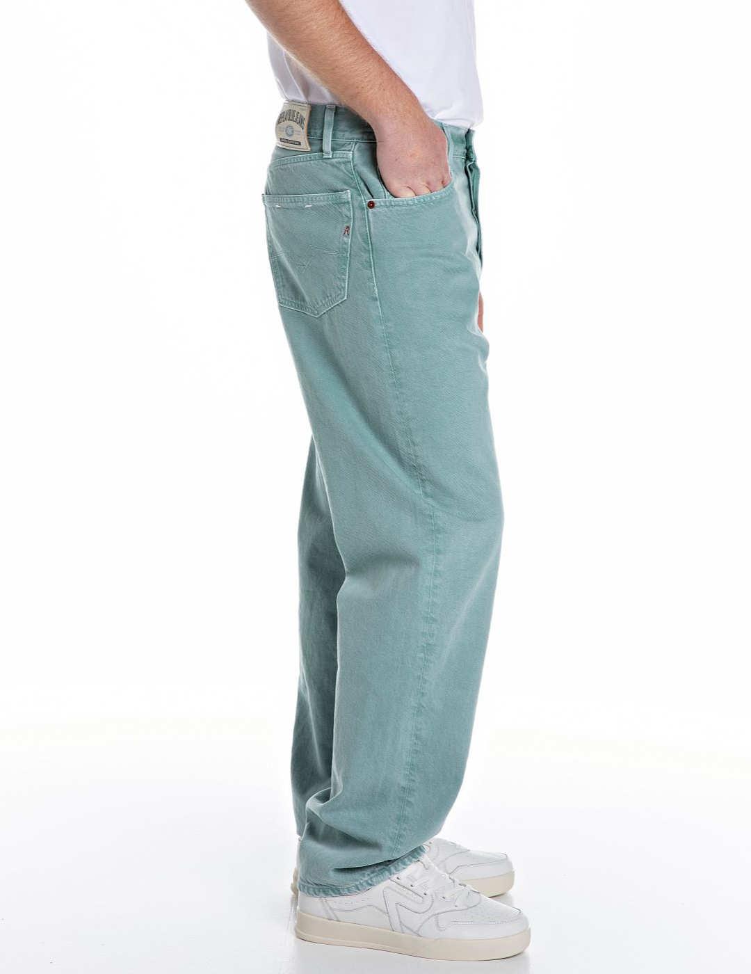 Pantalón vaquero Replay verde agua straight para hombre