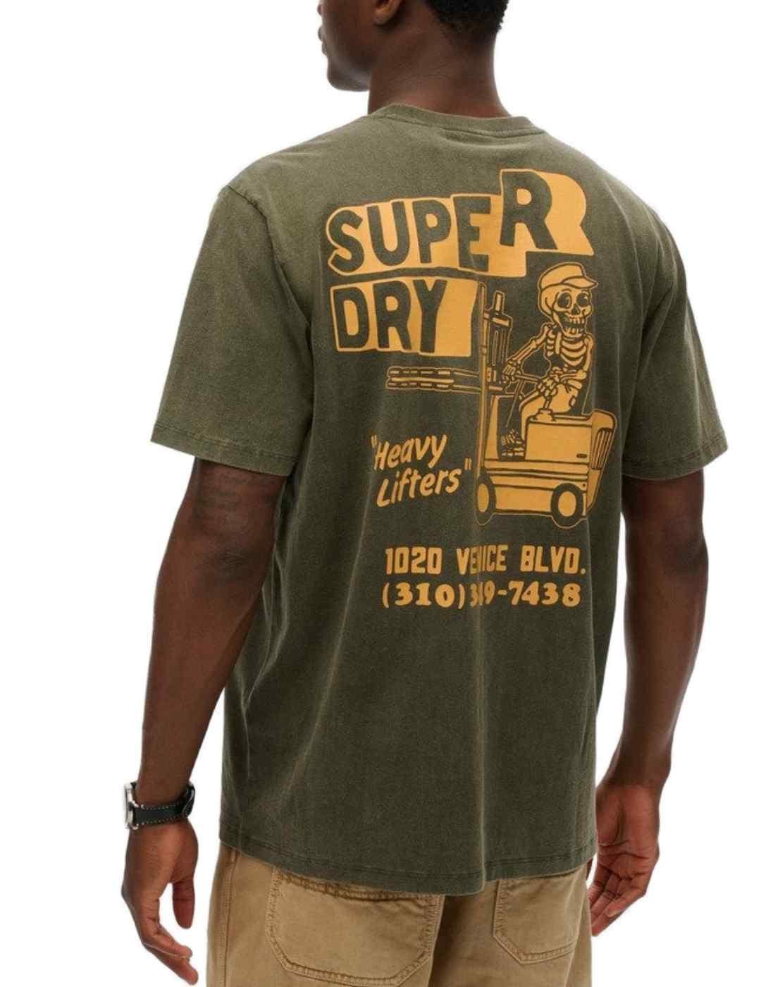 Camiseta Superdry Trade Tools verde manga corta para hombre