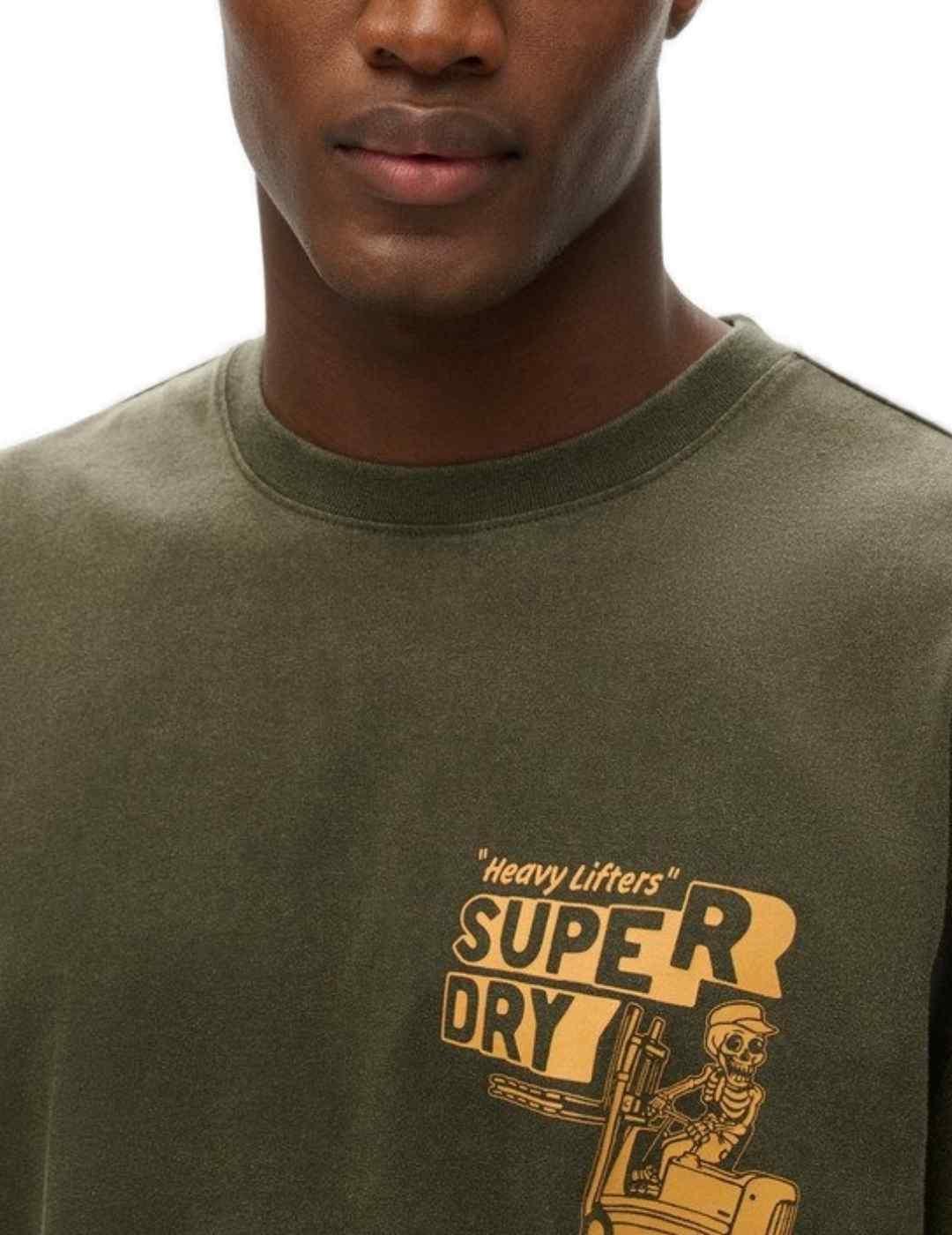 Camiseta Superdry Trade Tools verde manga corta para hombre