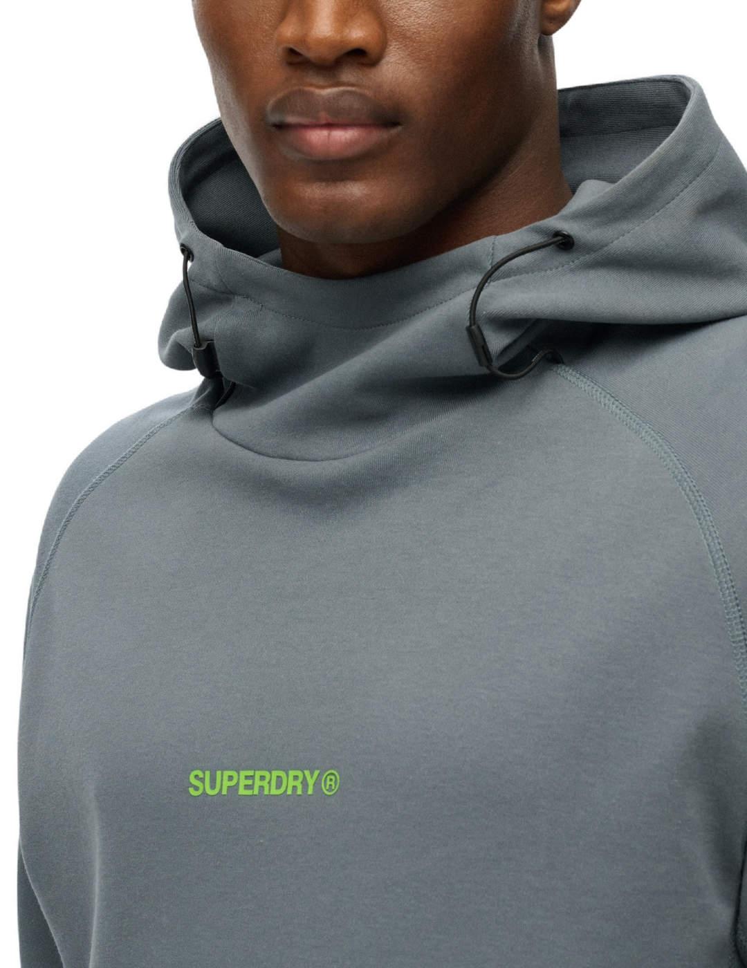Sudadera Superdry Tech Logo azul con capucha para hombre