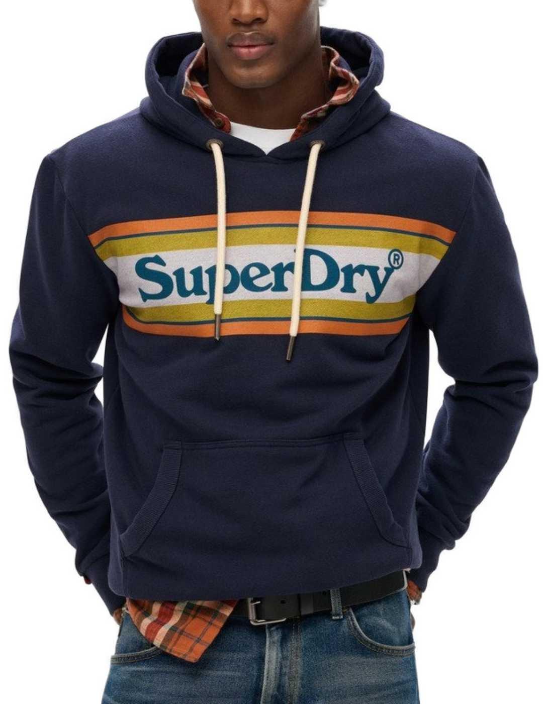 Sudadera Superdry Venue marino con capucha para hombre