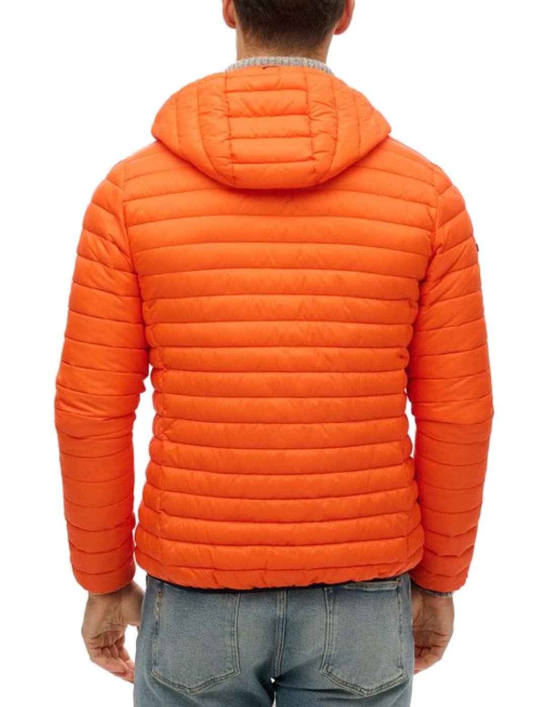Plumas Superdry Fuji Lite naranja con capucha para hombre