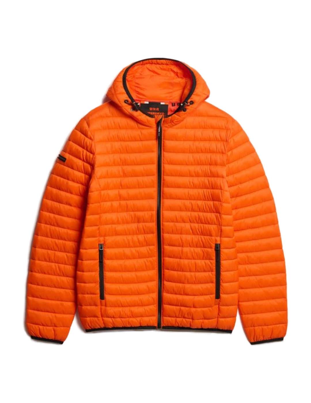 Plumas Superdry Fuji Lite naranja con capucha para hombre