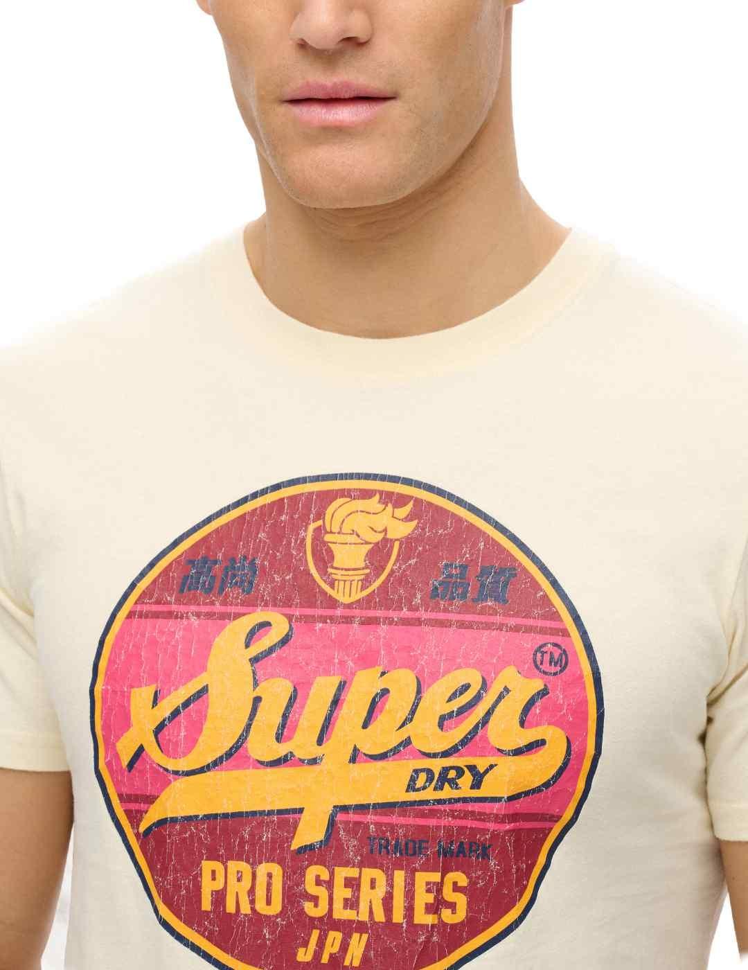 Camiseta Superdry Gasoline blanco manga corta para hombre